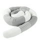 thumbnail image 4 of Protector de cuna de algodón con forma de serpiente, cojín suave para cuna infantil, decoración de valla, empalme gris, 4 of 14