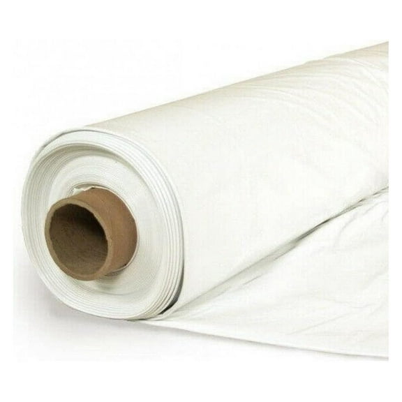- White Greenhouse Plastic Sheeting - 6 mil - (25' x 12') - 4 Year UV Resistant Greenhouse Film, 55% Light Transmission Hoop House Cover for Gardening, Agriculture
