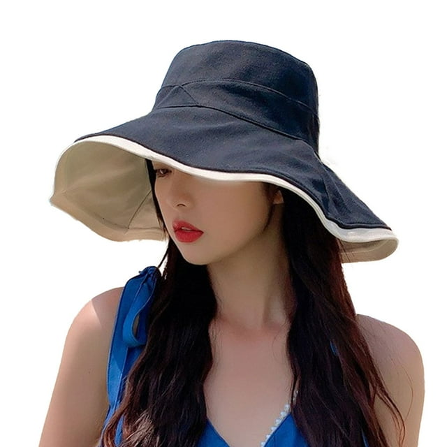Harhinhe 55-58cm tiene circunferencia, ala grande, sombrero de pescador, sombrero de sol de verano femenino, sombrero protector solar que cubre la cara, anti-ultravioleta