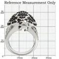 thumbnail image 2 of Rhodium + Ruthenium Brass Ring with AAA Grade CZ in Jet for Women Style 0W005, 2 of 6