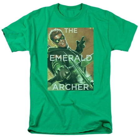 JLA DC Comics Justice League Green Arrow Emerald Archer Adult T-Shirt