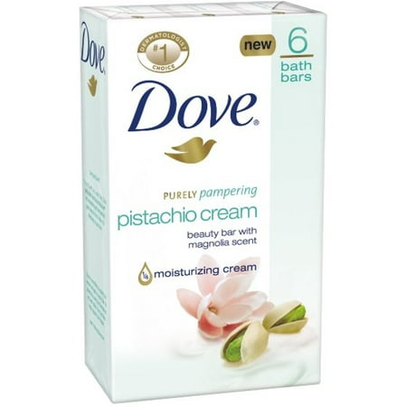 Dove Purely Pampering Beauty Bar, Pistachio Cream with Magnolia, 4 oz bars, 6 ea (Pack of 6)