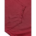 thumbnail image 4 of LUXUR T-Shirts pour Hommes à Capuche Blouse Couleur Unie Hauts d'Été Coupe Ample Chandail à Manches Courtes Tee-Shirt Basique Rouge G, 4 of 5