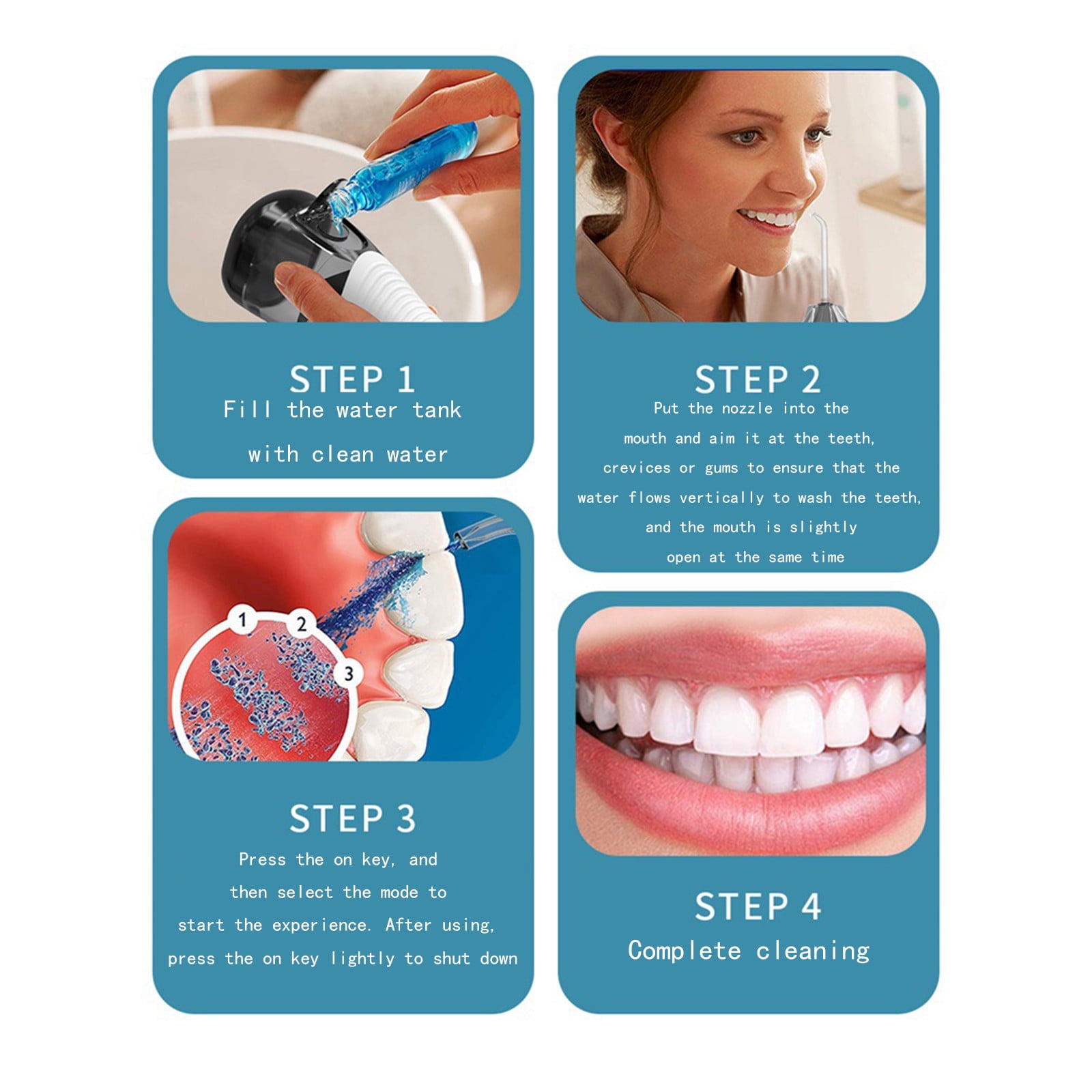 Dengmore Water Dental Flosser Cordless for Teeth Electric Tooth Irrigator With 4 Nozzles Portable and Rechargeable IPX7 Waterproof Strong Battery Life Water Toothbrush Pick