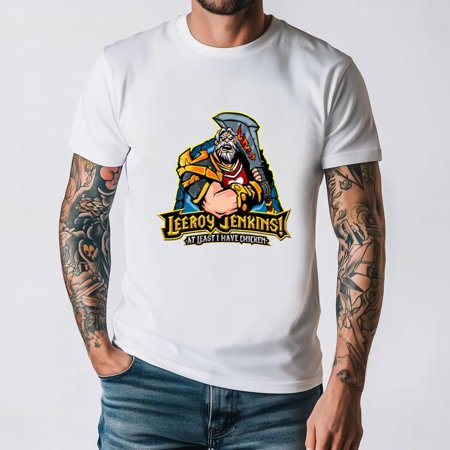 Leeroy Jenkins Meme Gaming Legend Retro Humor World Of Warcraft Unisex T-Shirt for men & women up to size 5XL.