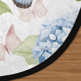 thumbnail image 3 of CURLYOOT Hydrangea Flower Butterfly 5.2ft Round Rug for Living Room, Large Washable Area Rug, Non Slip Floor Mat Indoor Rugs for Bedroom, Dining Room, Offices, Entryway, 3 of 7