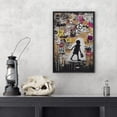 thumbnail image 3 of Wall26 Canvas Print Wall Art Banksy Style Little Kid Graffiti & Street Art Urban Architecture Cityscape Grunge Dark Illustrations 80th Century Pictorial Art Decorative Abstract - 24"x36" Black, 3 of 5