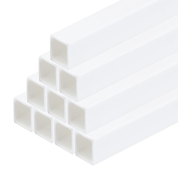 Uxcell 10pcs 20" Plastic Model Tube ABS, Solid Square Bar 0.31"x0.31" White Easy Processing Model Making DIY
