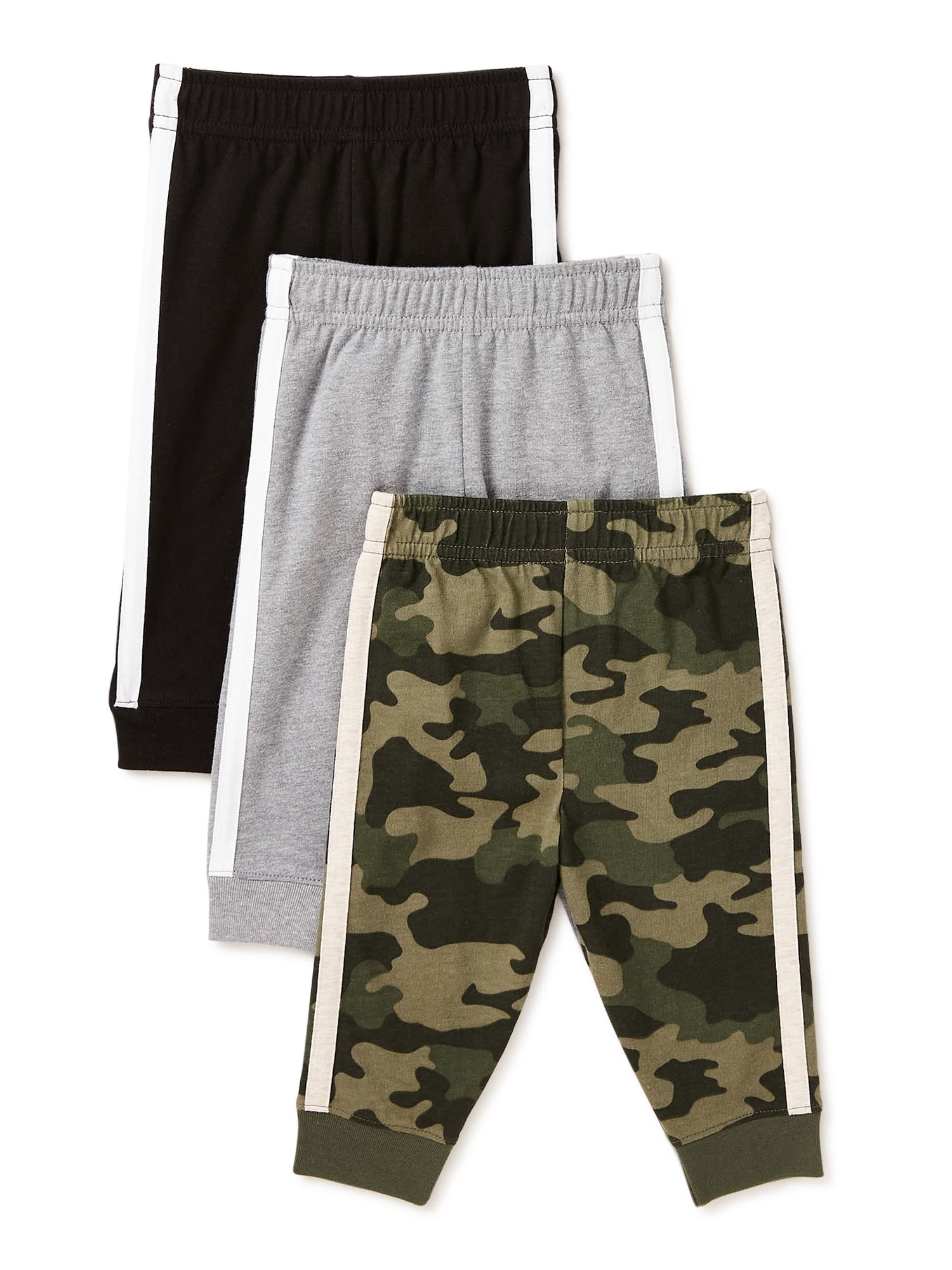 Garanimals Baby Boy Basic Taped Jogger Pants, 3-Pack, Sizes 0/3M-24M