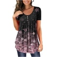 thumbnail image 1 of Pntutb - Camiseta de manga corta para mujer, cuello redondo, estampado floral, tops, blusa, regalo para mujer Pntutb Pntutb-3567, 1 of 5