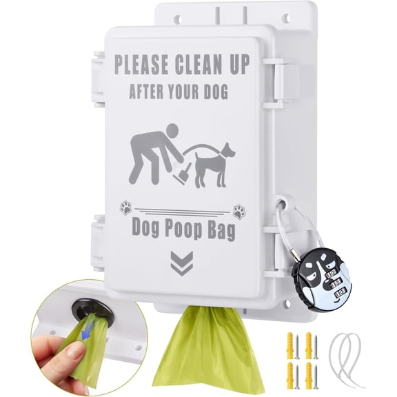 Heavy Duty Dog Poop Bag Dispenser, Wall Mountable & Waterproof Outdoor Organizer for Home, Yard Cleanup, Neighbor-Friendly, Commercial-Grade for Parks, Property Management (Without Bags)