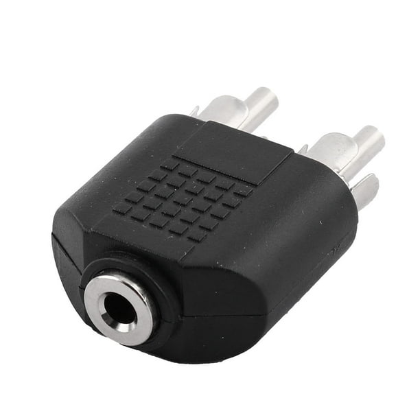 Jack 3.5mm Femelle vers RCA male Double Adaptateur doubleur Audio Noir  connecteur 