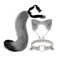 thumbnail image 1 of 3x orejas y cola de zorro de peluche juntas Cosplay Chat Orejas y cola Orejas juntas para gris, 1 of 8