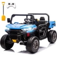 thumbnail image 1 of karbost 2 Seater 24V Kids Electric Ride On Dump Truck 4WD Remote Control EVA Tires Blue, 1 of 7