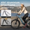 thumbnail image 6 of PUCKIPUPPY Electric Bike for Adults 28mph Top Speed 60Miles Max Range 960W Peak 26" Fat Tire Electric Mountain Bike 48V 15AH Removable Battery Ebike 7 Speed off Road E Bike, Comply with UL2849 By SGS, 6 of 10