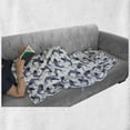 thumbnail image 6 of Koi Fish Soft Flannel Fleece Blanket, Carp Koi Sketch Drawing with Detailed Fish Scales Pattern Eastern Marine Life, Cozy Plush for Indoor and Outdoor Use, 70" x 90", Navy Blue White, by Ambesonne, 6 of 6