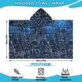 thumbnail image 2 of Math Equations Geometry Symbols Blue Pattern Hooded Bath Towel，60"x35" for Ages 3 To 12 Kids, Quick Dry Lightweight Soft Microfiber Hood Beach Towel Cover Up for Kids, 2 of 7