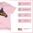 thumbnail image 4 of Tee Hunt Dean Russo Colorful Horse T-Shirt Neon Mosaic Wild Mustang Men's Tee, Light Pink, Medium, 4 of 5