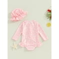 thumbnail image 4 of Bslissey Toddler Baby Girls Rash Guard Romper Swimsuit Floral Print Long Sleeve Ruffles Bikini Infant Cute Zipper Bathing Suit with Swim Cap Summer Swimwear 6M-3T, 4 of 8