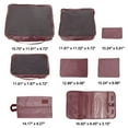 thumbnail image 2 of Unique Bargains 8 Pcs Zipper Design Packing Cube Set for Luggage Wine Red, 2 of 5