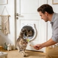 thumbnail image 6 of Cat Shaped Cat Door - 4 Locking Modes Large Indoor Cat Hole Door, Sturdy ABS Cat Flap for Thin Doors & Walls, Rainproof Pet Door for Cats, 6 of 6