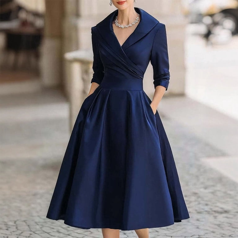 midi length blazer dress Women's Blazer Dress A Line Dress Knee Length Ruched Print