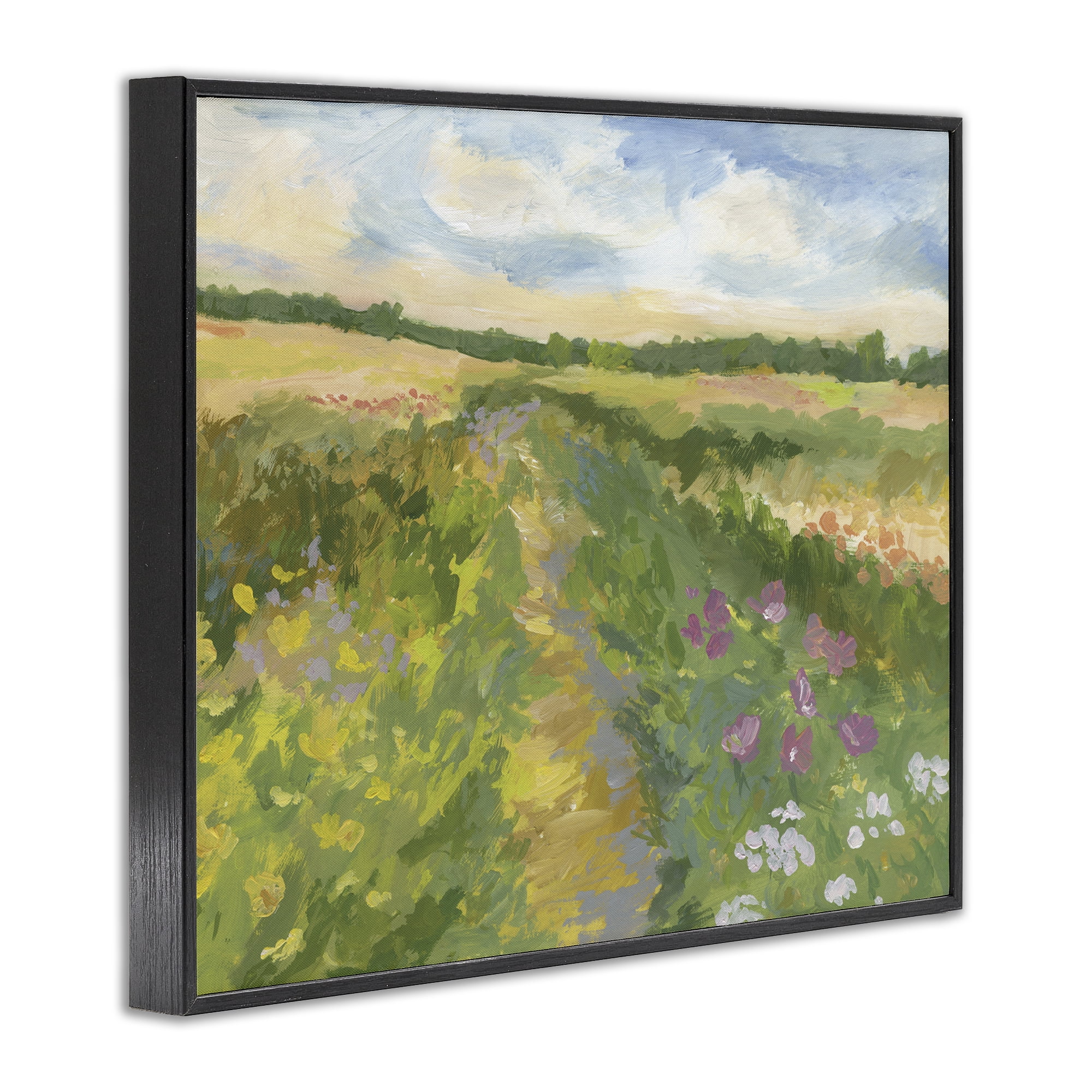 Stupell Industries Windswept Flower Field Black Framed Giclee Art, design by Victoria Barnes