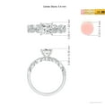 thumbnail image 4 of ANGARA Natural Princess-Cut Diamond Ring with Scrollwork in 14K White Gold for Women (Size-5.4mm| Color-H| Clarity-SI2) | April Birthstone, Anniversary, Jewelry Gift for Women | Natural Diamond Ring, 4 of 9