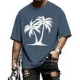 thumbnail image 2 of adaychics Vacation T Shirts for Men Palm Tree Round Neck Short Sleeve Tropical T Shirt Casual Holiday Tops for Vacation, 2 of 10