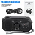 thumbnail image 5 of NOAA Weather Radio, EEEkit Portable Battery Operated Radio with LED Flashlight, 1200mAh Power Bank, SOS Alarm, FM AM SW Emergency Solar Hand Crank Radio for Camping, Hiking, Traveling, 5 of 9