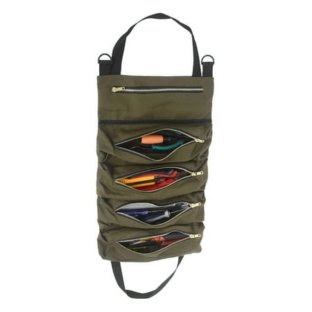 

Younar Waterproof Tool Roll Bag Canvas Tool Roll Organizer Shoulder Strap Roll up Tool Bags Multipurpose Car Organizer for Men
