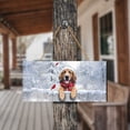 thumbnail image 4 of Playful Bloodhound Welcomes Winter Snowy Day with Cardinal Bird Landscape Wood Sign Dog Lover Hanging Wall Home Decor - 2017, 4 of 5
