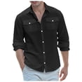 thumbnail image 1 of Shirts for Men Button Down Solid Color Light Breathable Skin Friendly Beige Beach Fall Clothes for Men size S, 1 of 3