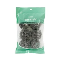 ACDANC 6 PCS Home Stainless Steel Scrubber Sponges Cleaning Balls Metal Scrubber Scouring Pads For Pot Pan Dish Wash Cleaning Aluminum Polish