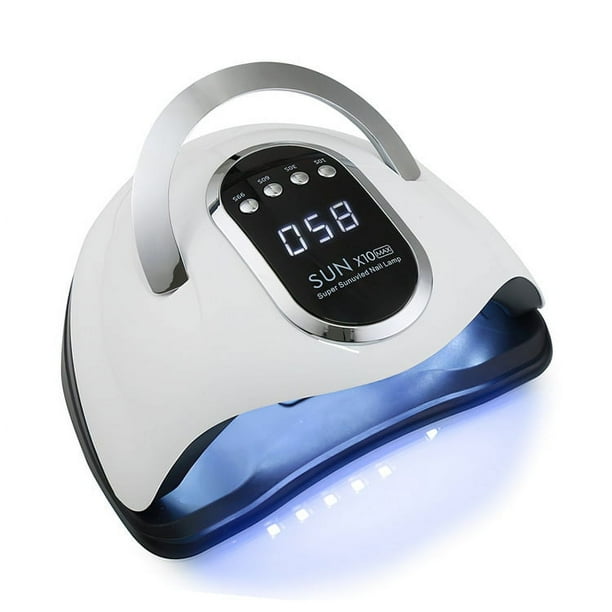 Lámpara de uñas de gel UV de 280 W con mango, 4 temporizadores, pantalla LCD HD, base extraíble, máquina de manicura UV LED para todo tipo de geles, secadores de uñas y lámparas UV.