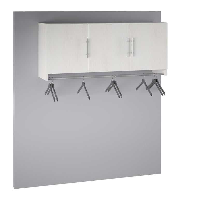 SystemBuild Camberly 16" Utility Storage Cabinet - Ivory Oak, 5 Shelves (3 Adjustable)