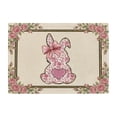 thumbnail image 2 of Yunuuuoa Easter Table Mat Watercolor Floral Checkered Rabbit Design Washable Placemat for Dining Table Kitchen Decor Spring Party Picnics Home Decoration, 2 of 6