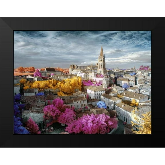 Gee, Tonee 14x12 Black Modern Framed Museum Art Print Titled - Surreal Vision of Saint-Emilion - Infrared Photography