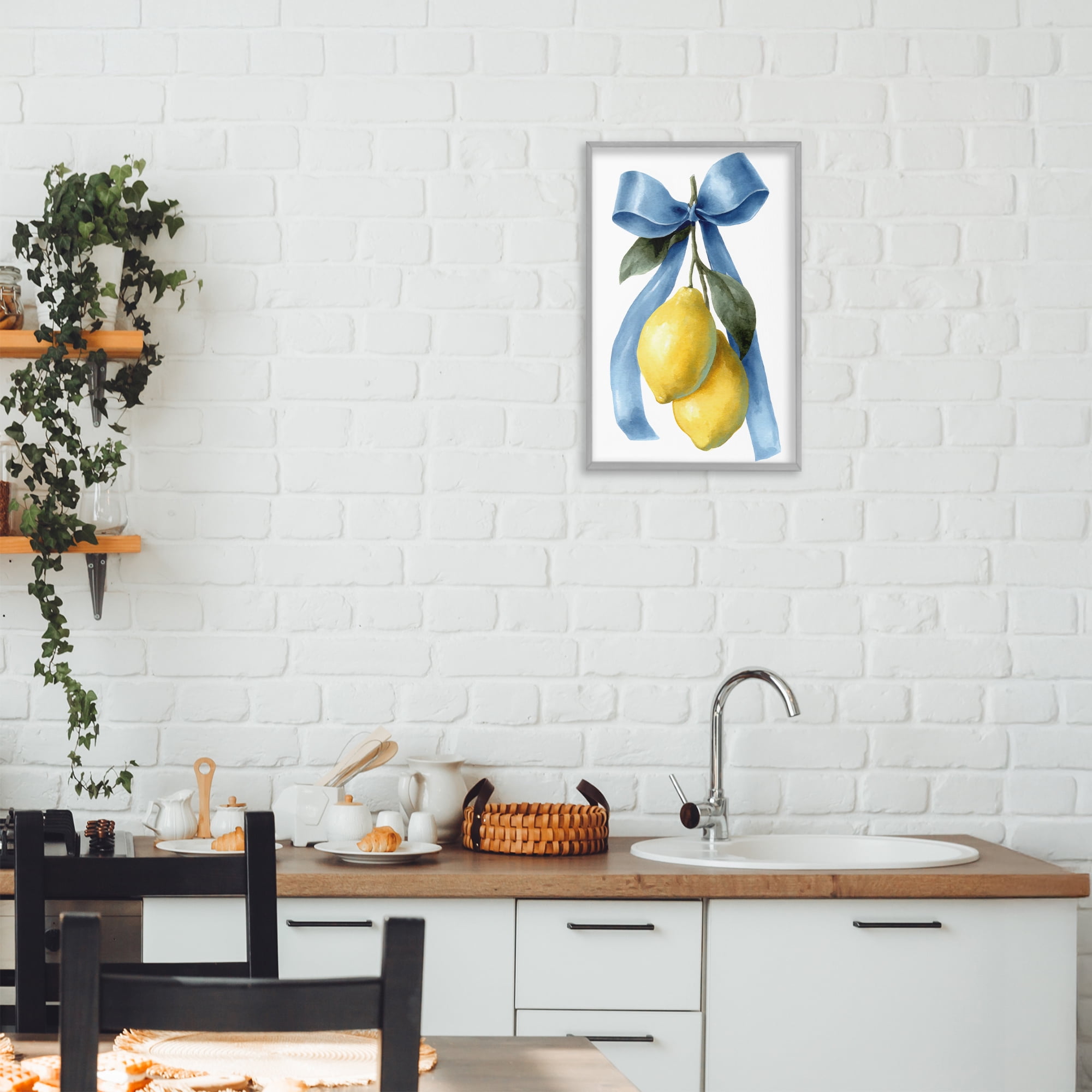 Stupell Industries Sweet & Sour Lemons Gray Framed Giclee Art, design by Petal Prints Design