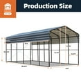 thumbnail image 5 of EROMMY 14x30 FT RV Metal Carport, Heavy Duty Car-Shelter with Galvanized Roof and Powder-Coated Frame, Easy Assembly Weather-Resistant Outdoor Car-Shed for RV, 2 Cars, Boat and Tractors, Gray, 5 of 8