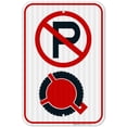 thumbnail image 1 of No Parking Violators Booted Sign, 12x18 Reflective Aluminum EGP, 1 of 8