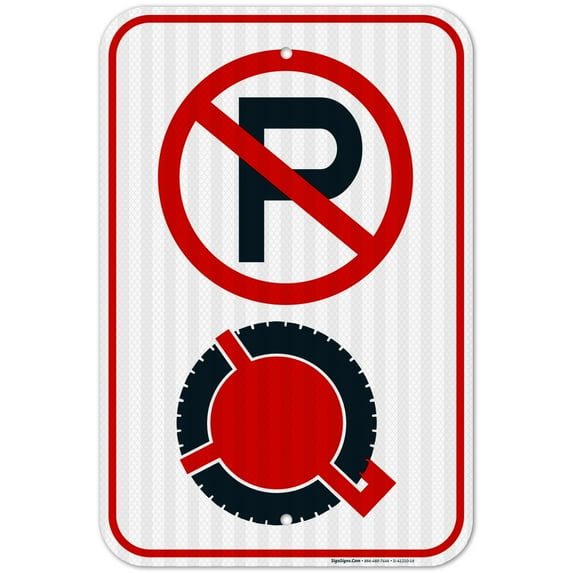 No Parking Violators Booted Sign, 12x18 Reflective Aluminum EGP