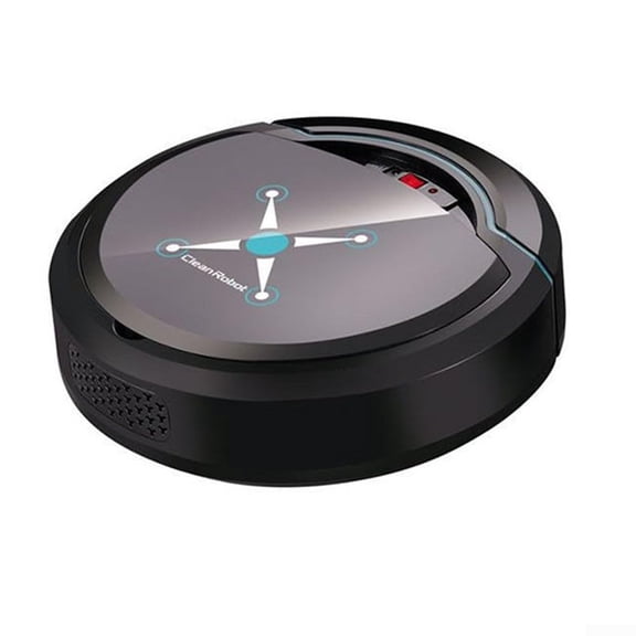 Robot Vacuum Cleaner for Hard Floors Carpets, Rechargeable Automatic Sweeper Black White