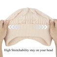 thumbnail image 3 of Gorro de invierno para mujer, cálido y cómodo, suave, elástico, informal, gorro de punto con calavera, apagado blanco, 3 of 5