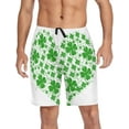 thumbnail image 6 of FREEAMG Green Clover Shamrock Heart Shape Pattern St. Patrick'S Day Men's Pajama Pants Shorts Sleepwear Lounge Pajama Bottoms, 6 of 7