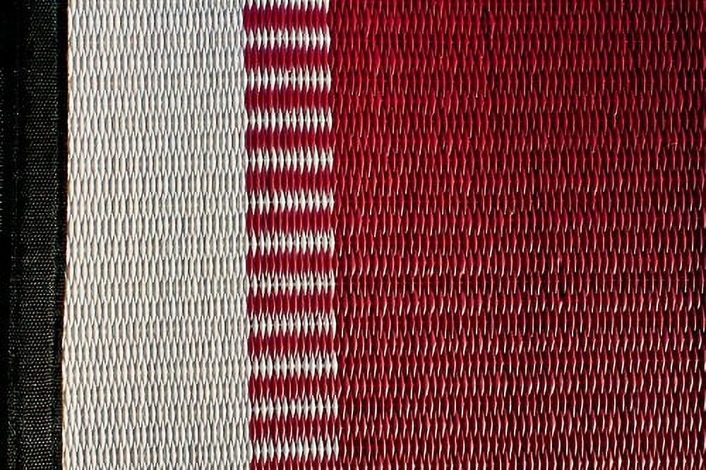 Camco 6' x 9' Reversible RV Outdoor Mat, Camping Mat, Burgundy Stripe - image 2 of 3