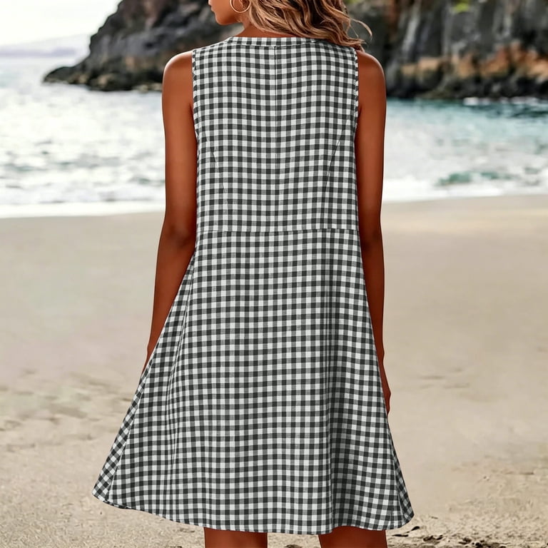 knee length loose dresses Loose Linen Dress With Long Sleeves, Knee Length Babydoll Dress