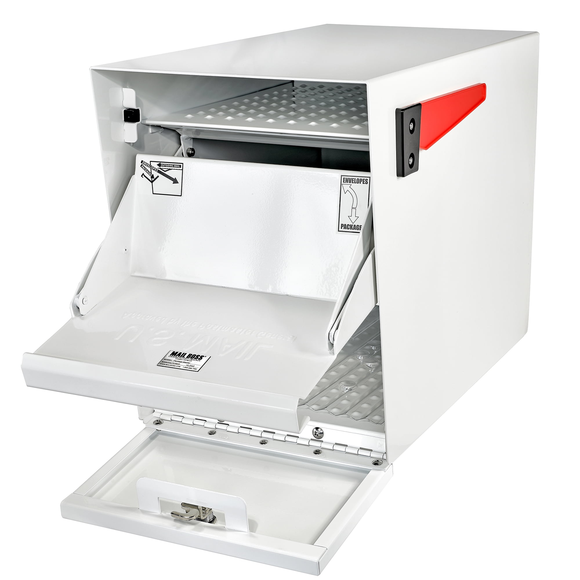 Mail Boss Package Master Locking Security Mailbox, Alpine white