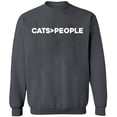 thumbnail image 2 of OXI Crewneck Sweatshirt - Cats>People, Basic Casual Sweatshirts for Men's and Women Fleece Sweatshirt Long Sleeve - Charcoal X-Large, 2 of 2