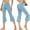 Light Blue, variant on LEBONYARD Capris Pants Womens Summer 2024,Leggings for Women save up under 50%,Women's Elastic Waist Pocket Cropped Pants Casual Flare Trousers Black L
